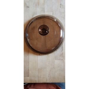 PYREX Corningware Visions  V-2.5-C Round Lid Brown Amber Glass Replacement Lid